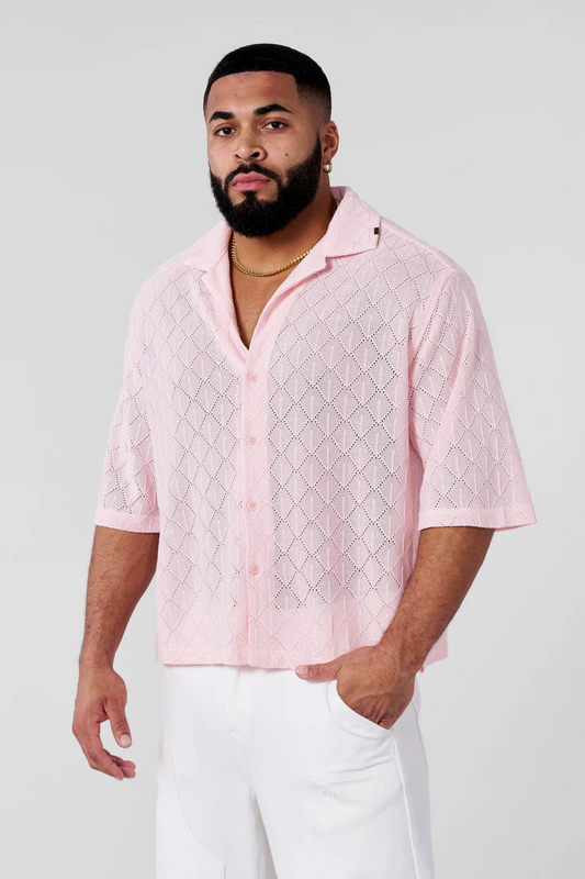 4141 Swaggy Crochet Button Ups (Rosado)
