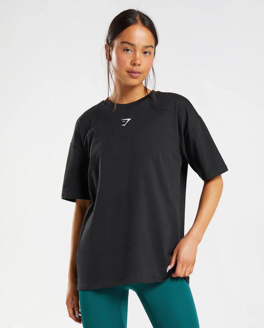 Fraction Oversized T-Shirt (Negro)
