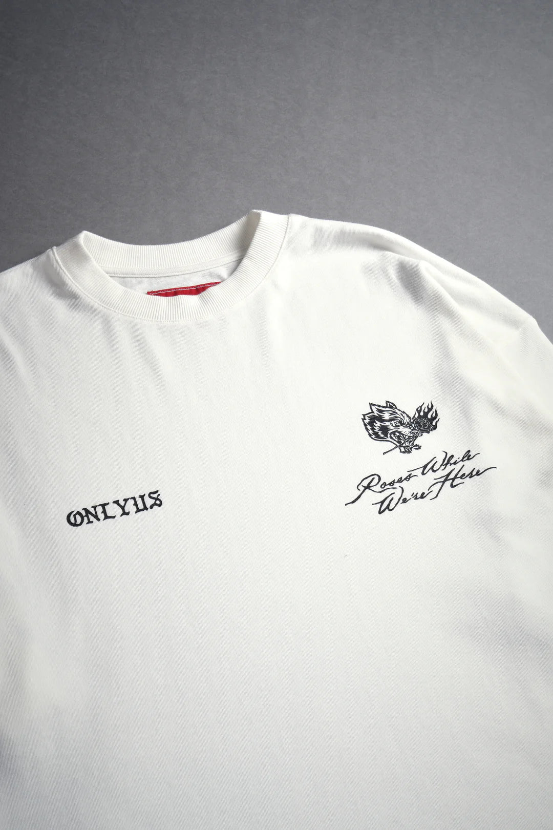 Mori Among Roses "Side By Side" Oversized Tee in Cream