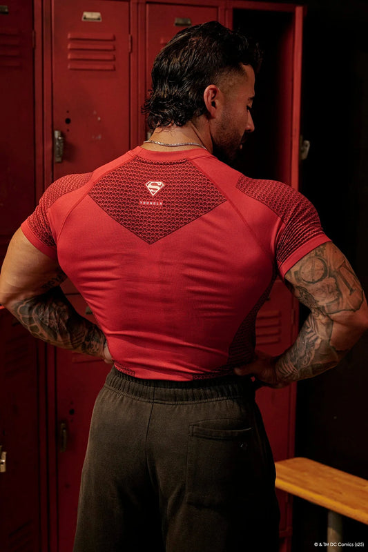 4117 Superman Compression Tees (Rojo) Última pieza S
