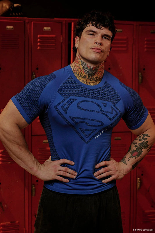 4117 Superman Compression Tee (Azul) Última pieza M