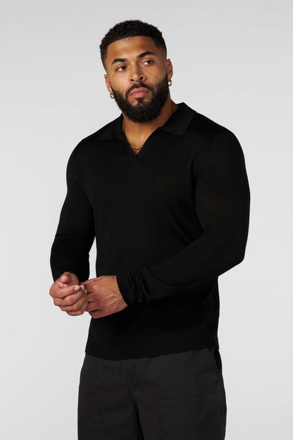 8018 Monaco Wool Longsleeve Polo