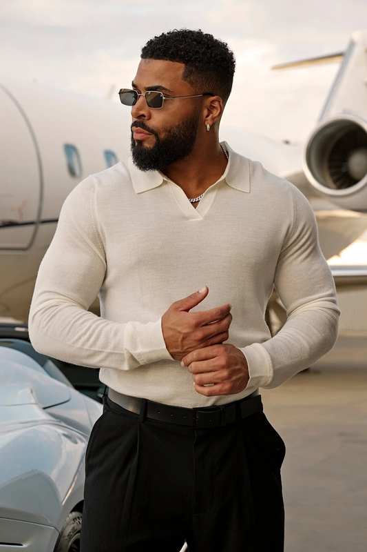 8018 Monaco Wool Longsleeve Polo