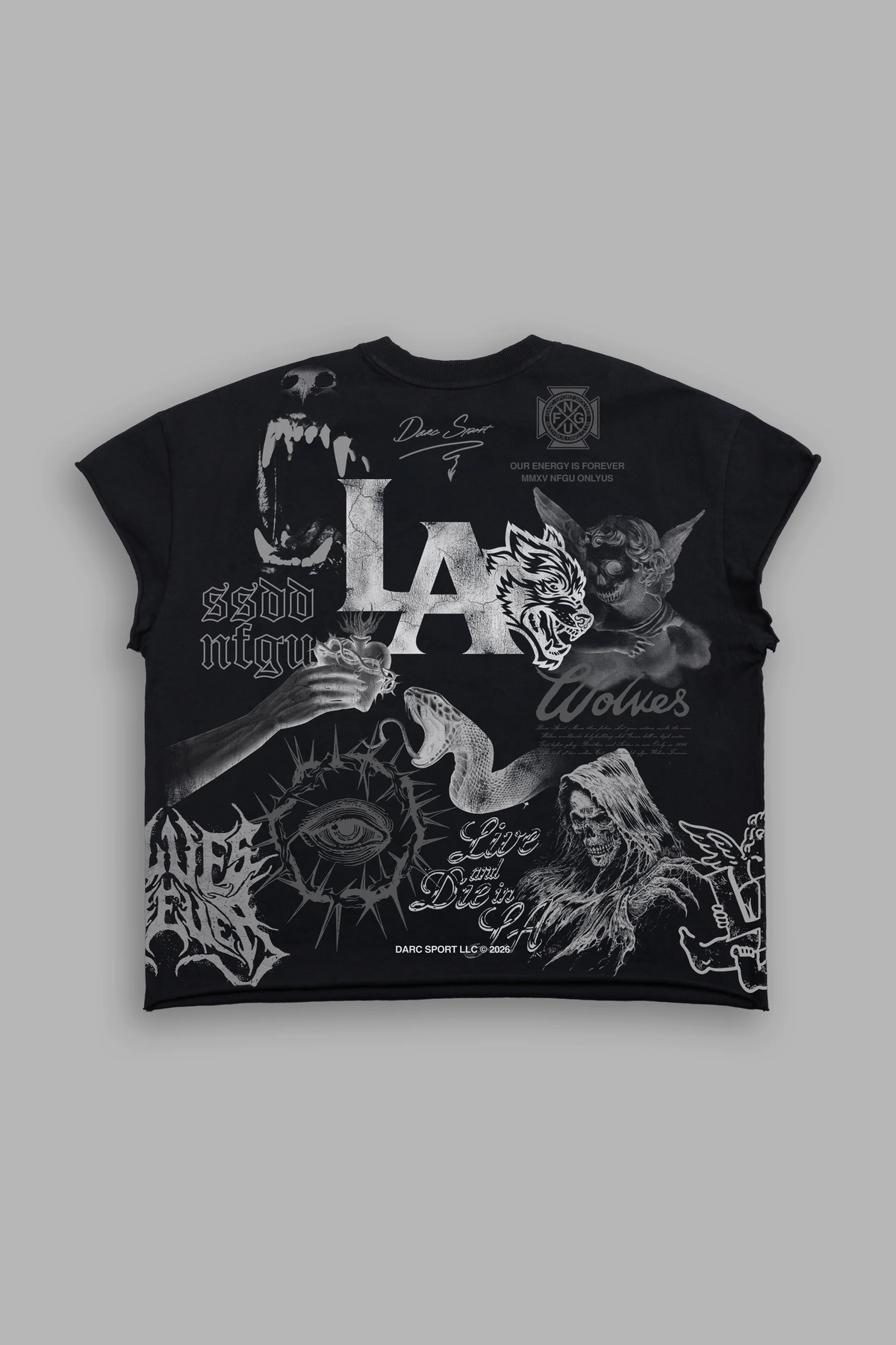 Homage To La Grunge Mid Length Raw Hem Cap Sleeve