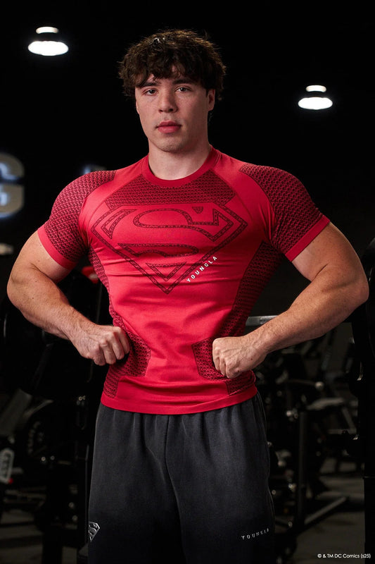 4117 Superman Compression Tees (Rojo) Última pieza S