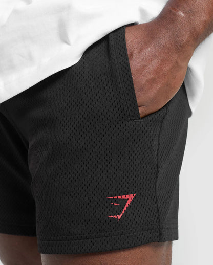 Lift Mesh 5” Shorts (Negro/Rojo)