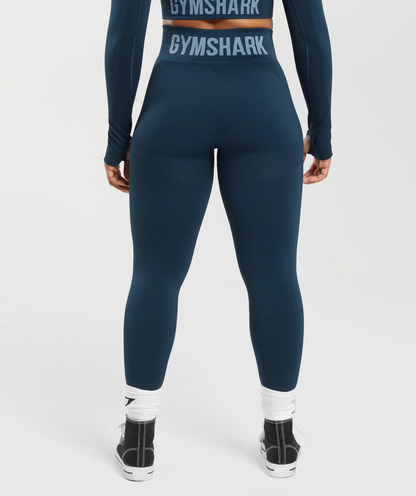 Flex High Waisted Leggings (Azul)