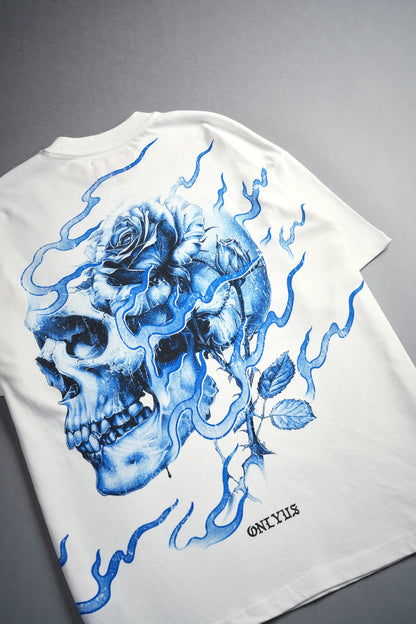 Mori Among Roses "Side By Side" Oversized Tee in Cream