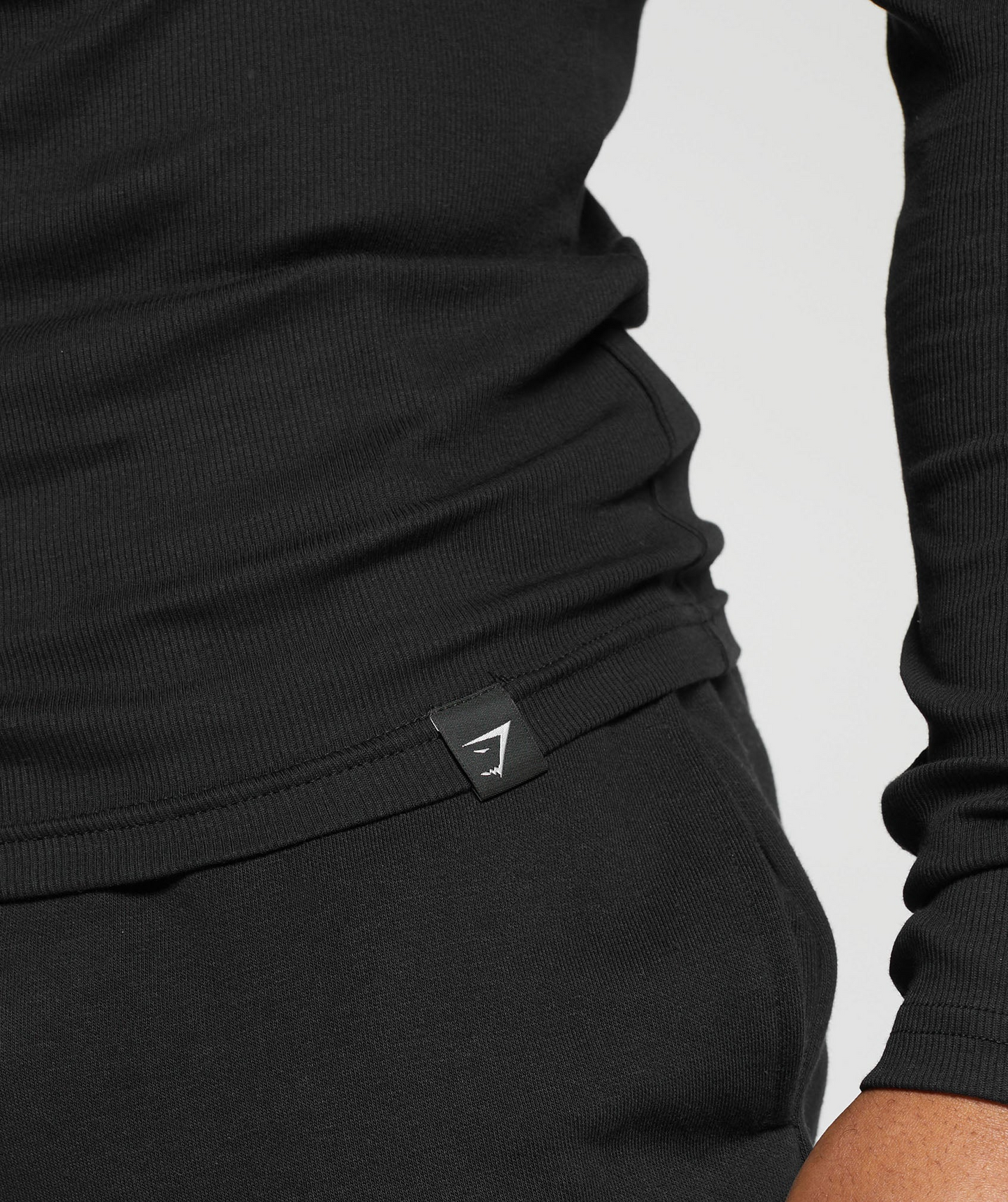 Ribbed Long Sleeve T-Shirt (Negro)